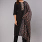 Black Embroidered Kurta Set